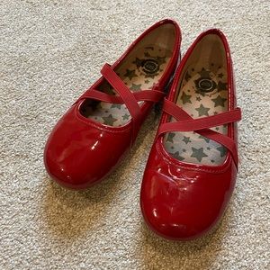 Livie & Luca Red Patent Ballet Shoes, sz 3Y